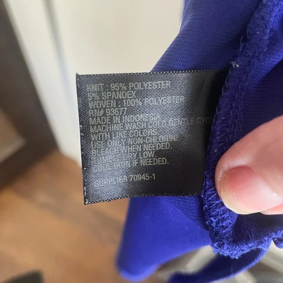 Royal blue shirt with sheer upper chest panel and sleeves. Sz 2x - Picture 9 of 9